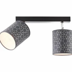 Lampes En Tissu-Luminaires Brilliant Spot Brilliant Galance Noir, 2 lumières