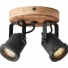 Lampes Industrielles-Luminaires Brilliant Spot Brilliant Inge Bois foncé, 2 lumières