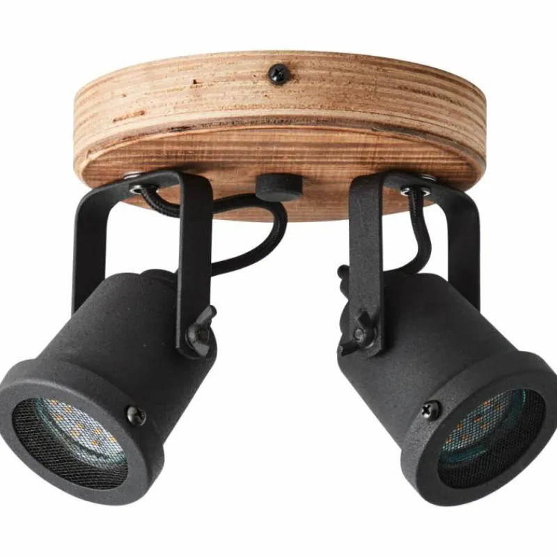 Lampes Industrielles-Luminaires Brilliant Spot Brilliant Inge Bois foncé, 2 lumières