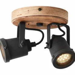 Lampes Industrielles-Luminaires Brilliant Spot Brilliant Inge Bois foncé, 2 lumières
