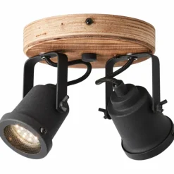 Lampes Industrielles-Luminaires Brilliant Spot Brilliant Inge Bois foncé, 2 lumières