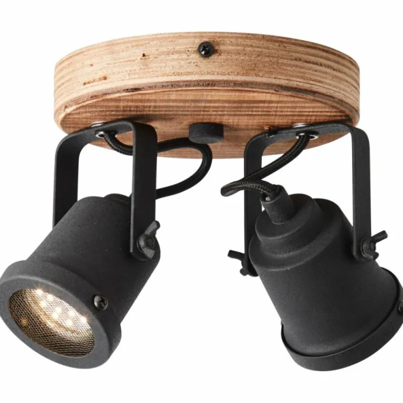Lampes Industrielles-Luminaires Brilliant Spot Brilliant Inge Bois foncé, 2 lumières