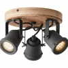 Lampes Industrielles-Luminaires Brilliant Spot Brilliant Inge Bois foncé, 3 lumières