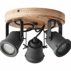 Lampes Industrielles-Luminaires Brilliant Spot Brilliant Inge Bois foncé, 3 lumières
