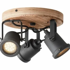 Lampes Industrielles-Luminaires Brilliant Spot Brilliant Inge Bois foncé, 3 lumières