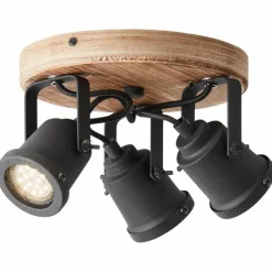 Lampes Industrielles-Luminaires Brilliant Spot Brilliant Inge Bois foncé, 3 lumières