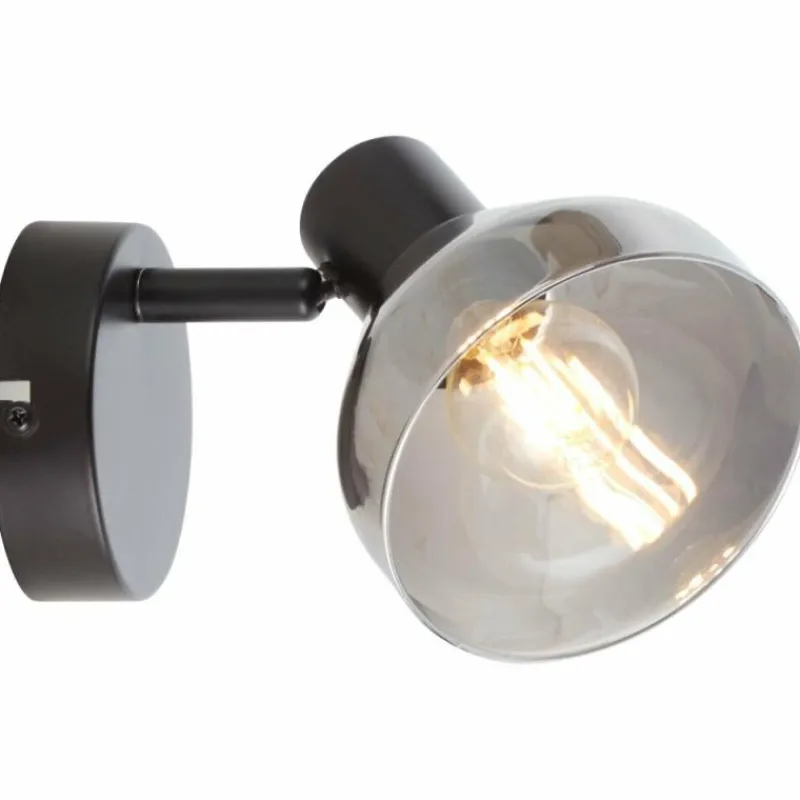 Suspension Verre Fumé-Luminaires Brilliant Spot Brilliant Reflekt Noir, 1 lumière