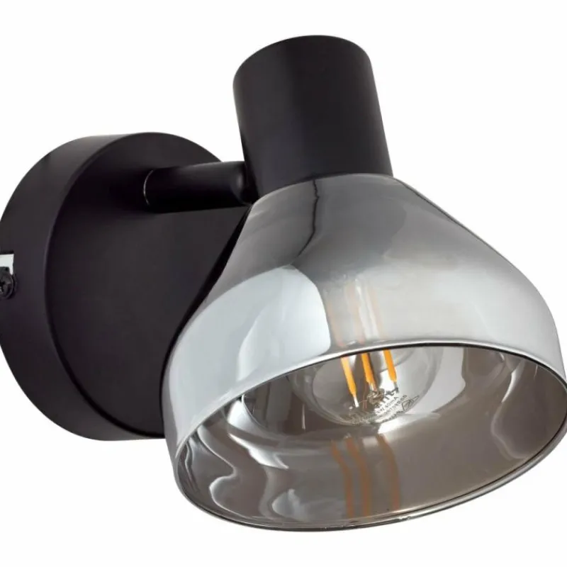 Suspension Verre Fumé-Luminaires Brilliant Spot Brilliant Reflekt Noir, 1 lumière
