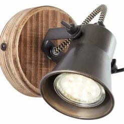 Luminaires Rustiques-Luminaires Brilliant Spot Brilliant Seed Bois foncé, Noir, 1 lumière