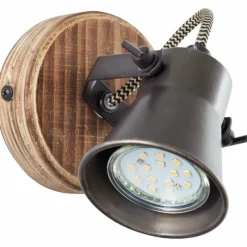 Luminaires Rustiques-Luminaires Brilliant Spot Brilliant Seed Bois foncé, Noir, 1 lumière