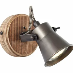 Luminaires Rustiques-Luminaires Brilliant Spot Brilliant Seed Bois foncé, Noir, 1 lumière