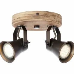 Luminaires Rustiques-Luminaires Brilliant Spot Brilliant Seed Bois foncé, Noir, 2 lumières
