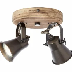 Luminaires Rustiques-Luminaires Brilliant Spot Brilliant Seed Bois foncé, Noir, 2 lumières