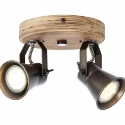 Luminaires Rustiques-Luminaires Brilliant Spot Brilliant Seed Bois foncé, Noir, 2 lumières