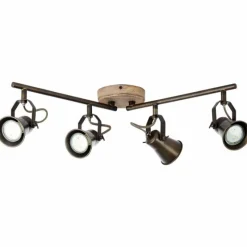 Luminaires Rustiques-Luminaires Brilliant Spot Brilliant Seed Bois foncé, Noir, 4 lumières