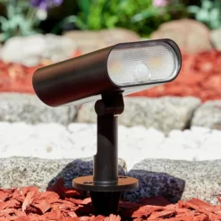 hofstein Spot de jardin Usmagama Solar LED Noir, 1 lumière, Détecteur de mouvement, Changeur de couleurs