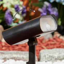 hofstein Spot de jardin Usmagama Solar LED Noir, 1 lumière, Détecteur de mouvement, Changeur de couleurs