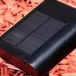 hofstein Spot de jardin Usmagama Solar LED Noir, 1 lumière, Détecteur de mouvement, Changeur de couleurs