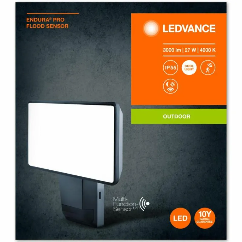 Luminaires Ledvance Spot de jardin LEDVANCE ENDURA® Gris, 1 lumière, Détecteur de mouvement