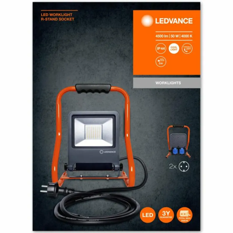Luminaires Ledvance Spot de jardin LEDVANCE WORKLIGHTS Gris, Orange, 1 lumière
