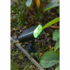 Luminaires Lutec Spot de jardin Lutec GINBO LED Noir, 1 lumière, Détecteur de mouvement, Changeur de couleurs
