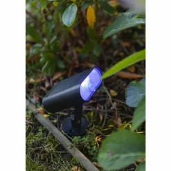 Luminaires Lutec Spot de jardin Lutec GINBO LED Noir, 1 lumière, Détecteur de mouvement, Changeur de couleurs