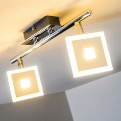 hofstein Spot de plafond Baramita LED Chrome, 2 lumières* Spots Et Projecteurs