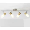 Lampes En Bois-Luminaires Brilliant Spot de plafond Brilliant Babsan Bois foncé, Blanc, 4 lumières