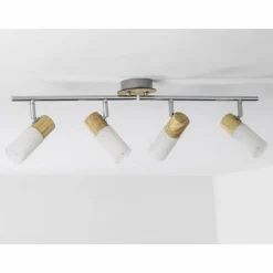 Lampes En Bois-Luminaires Brilliant Spot de plafond Brilliant Babsan Bois foncé, Blanc, 4 lumières