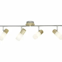 Lampes En Bois-Luminaires Brilliant Spot de plafond Brilliant Babsan Bois foncé, Blanc, 4 lumières