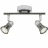 Luminaires Brilliant Spot de plafond Brilliant Jupp LED Chrome, Noir, 2 lumières* Éclairage Led