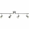 Luminaires Brilliant Spot de plafond Brilliant Jupp LED Chrome, Noir, 4 lumières* Éclairage Led