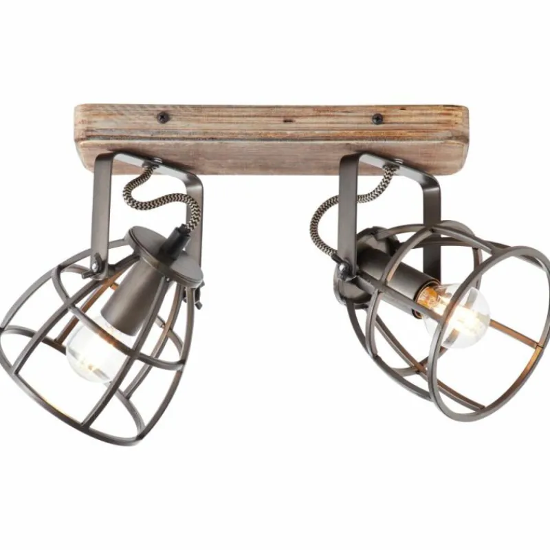 Lampes Vintages & Rétros-Luminaires Brilliant Spot de plafond Brilliant Matrix Noir, 2 lumières