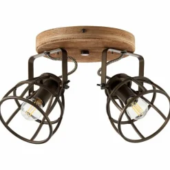 Lampes Vintages & Rétros-Luminaires Brilliant Spot de plafond Brilliant Matrix Noir, 2 lumières