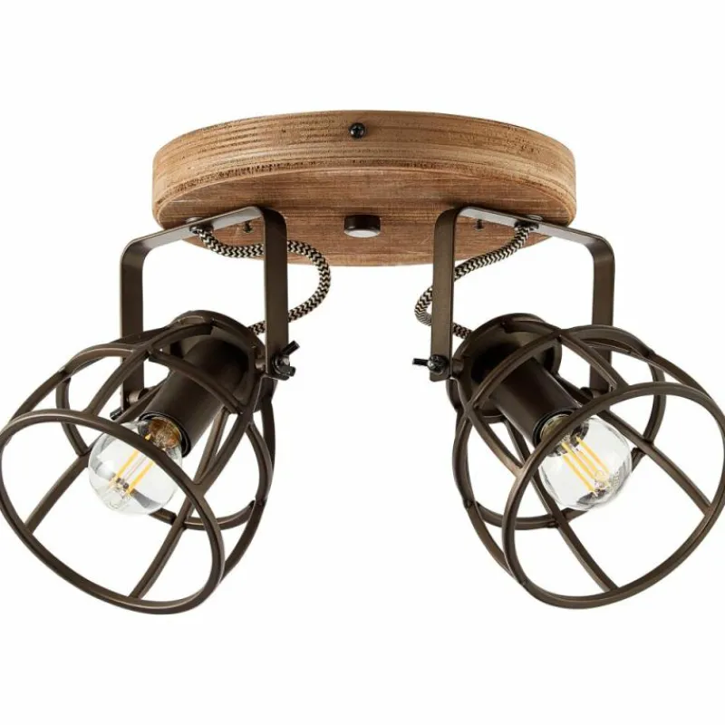 Lampes Vintages & Rétros-Luminaires Brilliant Spot de plafond Brilliant Matrix Noir, 2 lumières