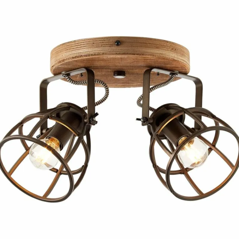 Lampes Vintages & Rétros-Luminaires Brilliant Spot de plafond Brilliant Matrix Noir, 2 lumières