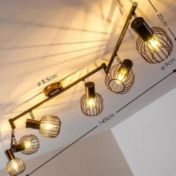 hofstein Spot de plafond Cancun Brun, 6 lumières* Spots Et Projecteurs