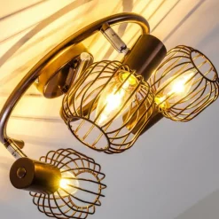 Luminaires Rustiques-hofstein Spot de plafond Cancun Brun, 3 lumières