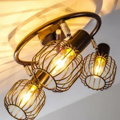 Luminaires Rustiques-hofstein Spot de plafond Cancun Brun, 3 lumières