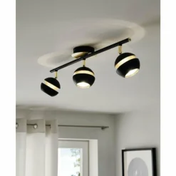 Lampes Dorées-Luminaires Eglo Spot de plafond Eglo NOCITO LED Or, Noir, 3 lumières