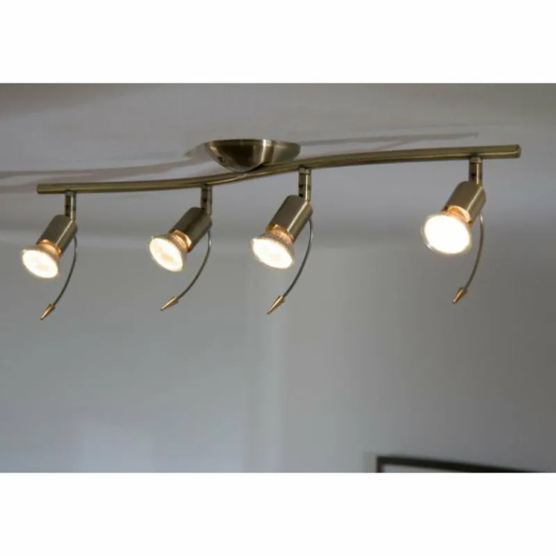 Lampes Dorées-Luminaires Eglo Spot de plafond Eglo Or, Laiton, Blanc