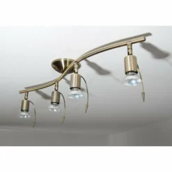 Lampes Dorées-Luminaires Eglo Spot de plafond Eglo Or, Laiton, Blanc