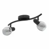Suspension Verre Fumé-Luminaires Eglo Spot de plafond EGLO POLLICA Noir, 2 lumières