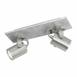 Luminaires Eglo Spot de plafond Eglo PRACETA LED Gris, Nickel mat, 2 lumières* Éclairage Led