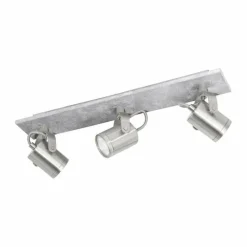 Luminaires Eglo Spot de plafond Eglo PRACETA LED Gris, Nickel mat, 3 lumières* Éclairage Led