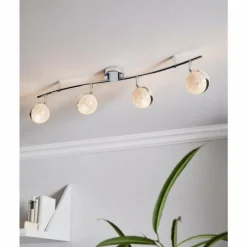 Luminaires Eglo Spot de plafond EGLO SALTO LED Chrome, 4 lumières* Éclairage Led