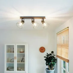 Lampes Vintages & Rétros-Luminaires Eglo Spot de plafond EGLO SAMBATELLO Brun, Argenté, 3 lumières