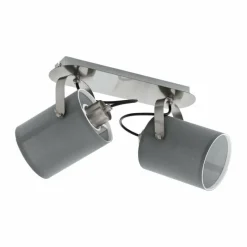 Lampes En Tissu-Luminaires Eglo Spot de plafond EGLO VILLABATE Nickel mat, 2 lumières