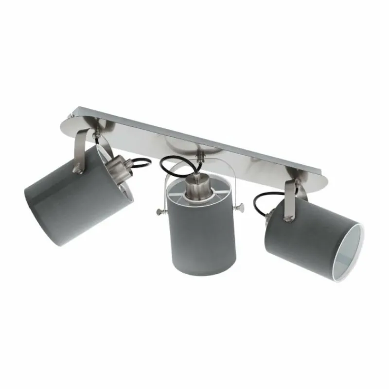 Lampes En Tissu-Luminaires Eglo Spot de plafond EGLO VILLABATE Nickel mat, 3 lumières