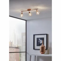 Luminaires Eglo Spot de plafond Eglo ZAPATA Cuivre, 3 lumières